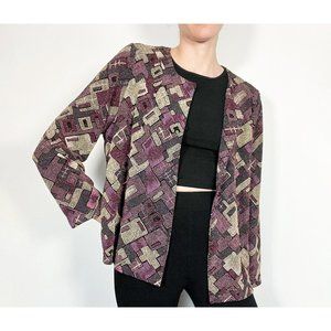Vintage purple geometric sparkly cardigan